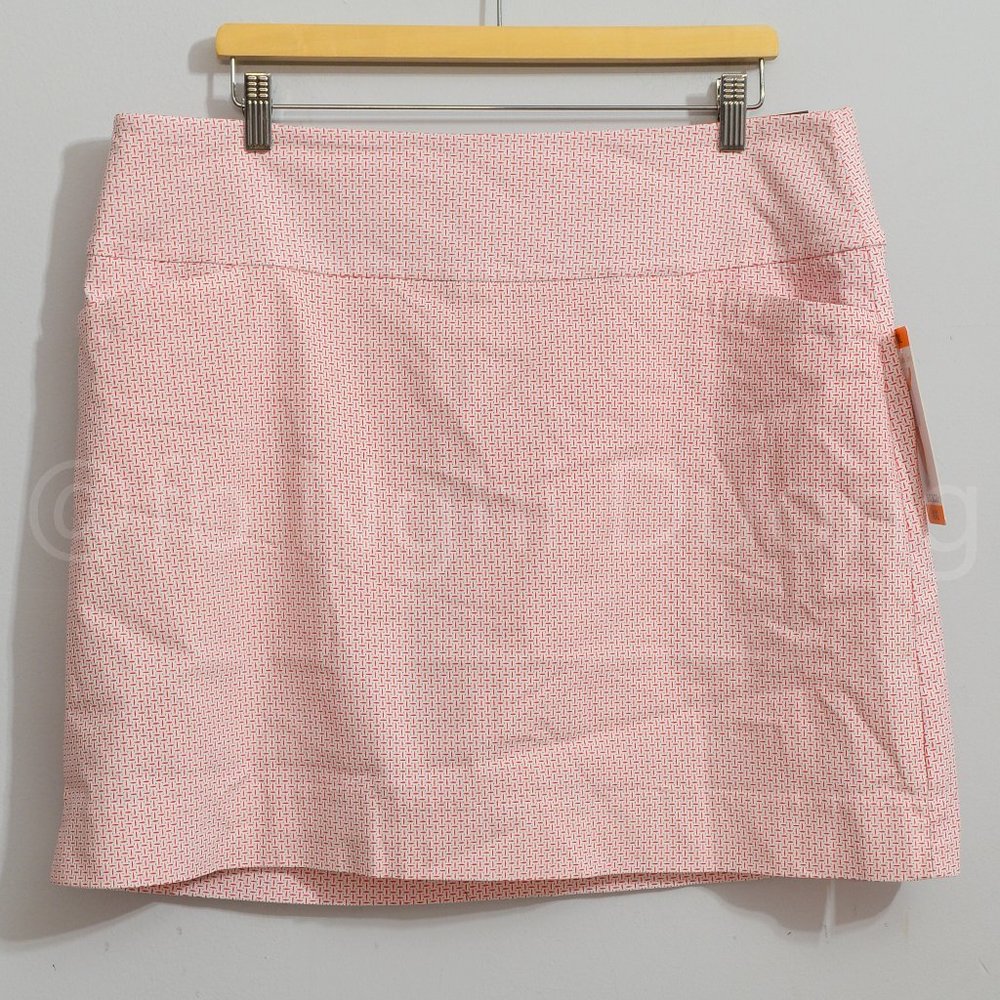 S.C. & CO Ladies' Skort Pull-On, Tummy Control Waistband Red (Coral/White Print)
